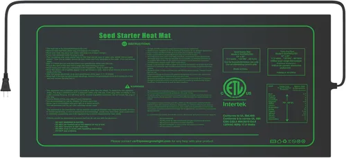 Vista 20 de iPower tapete térmico para plantón, tapete térmico hidropónico caliente con diseño impermeable duradero, estera de calor solamente, Negro