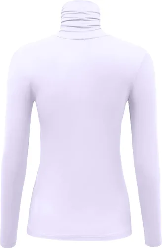 Vista 3 de Camiseta de manga larga para mujer, ligera, cuello alto, ajustada, (S-XXL)