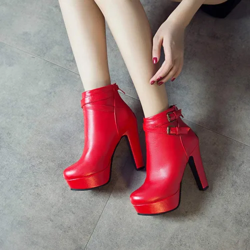 Vista 5 de Scaoruki Zapatos de otoño de moda para mujer, botines de tacón de bloque