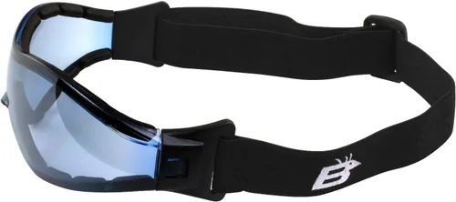 Vista 4 de Birdz 2 pares de anteojos Boogie de espuma negra acolchada para motocicleta, esquí, paracaidismo, lentes antiniebla con lentes antiniebla humo