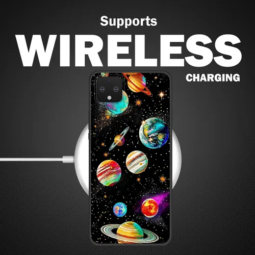 Vista 316 de Funda delgada para Google Pixel 4 XL, funda delgada de silicona de TPU suave a prueba de golpes para Google Pixel 4 XL, astronauta Galaxy