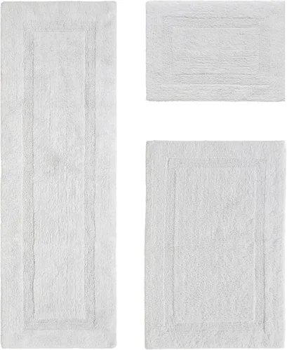 Vista 82 de Better Trends - Juego de 2 alfombras de baño 100% algodón, extra suaves, con borlas, de 17" x 24", alfombra de baño superabsorbente y reversible