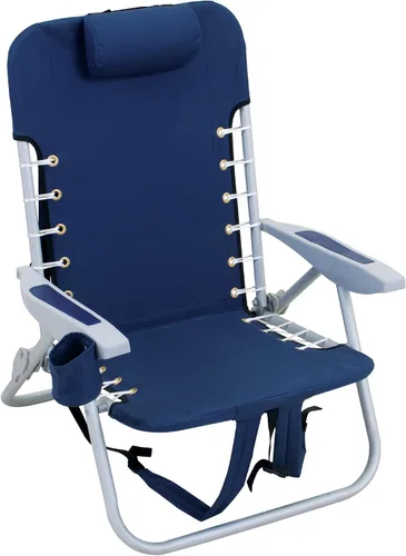 Vista 9 de Rio Brands ASC529 4-Position Backpack Lace-Up Suspension Folding Beach Chair