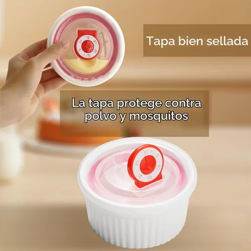 Vista 7 de Dafuceramic Ramequines con tapas, 12 onzas, color blanco, creme Brulee, moldes de cerámica aptos para horno, juego de 6 natillas de porcelana