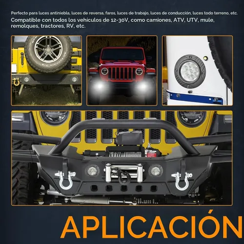 Vista 5 de Nirider Cápsulas LED de Montaje Empotrado, 2PCS 72W Luces de Parachoques de 5 Pulgadas Haz de Inundación de Conducción Barra de Luz LED Redonda