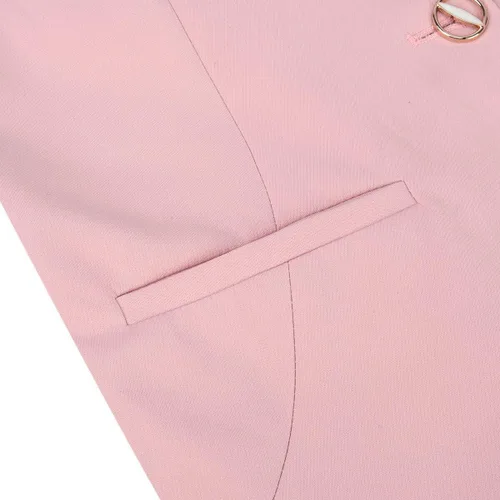 Vista 3 de YUNCLOS Conjunto de traje de trabajo de oficina de 2 piezas para mujer, blazer y pantalones de un botón