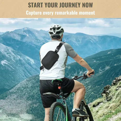 Vista 4 de ProCase Riñonera mejorada para hombres y mujeres, a la moda, impermeable, para correr, con correa resistente ajustable y doble cremallera