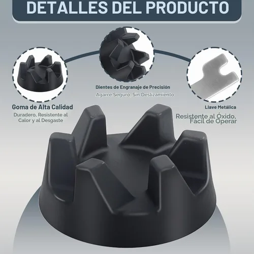Vista 3 de 9704230 Acoplador de licuadora con llave inglesa, piezas de repuesto compatibles con KitchenAid KSB5WH, KSB5, KSB3 modelos/Reemplaza WP9704230VP