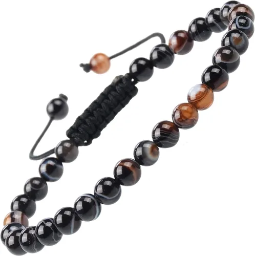 Vista 77 de MASSIVE BEADS - Pulseras ajustables unisex de cuentas de cristal de piedras preciosas con poder curativo natural, de macramé Piedras de 7 chakras