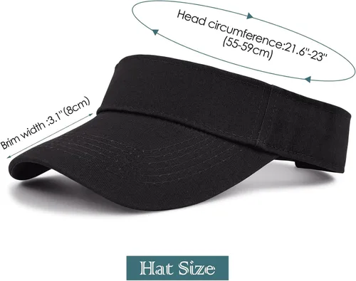 Vista 2 de Zando Sombreros de visera para mujer, de algodón, ajustables, viseras para el sol, para deportes al aire libre, unisex, para golf, tenis