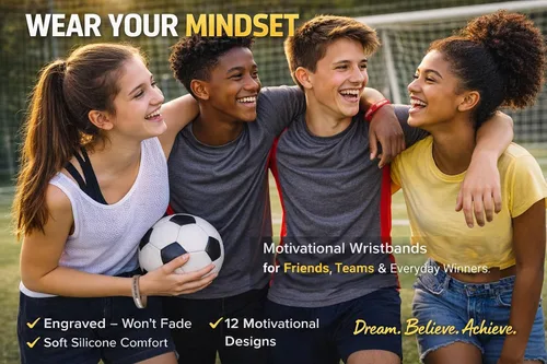 Vista 6 de Paquete de 12 pulseras de silicona motivacionales para hombres, mujeres y adolescentes, equipo deportivo, recompensas de estudiantes, pulseras