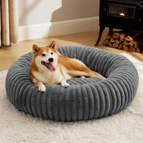 Vista 15 de Bedsure ComfyFleece® Donut - Cama para perros pequeños con funda extraíble lavable