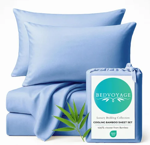 Vista 11 de BedVoyage Sábanas refrescantes tamaño Queen – Viscosa de bambú, juego de sábanas para personas que duermen con calor, bolsillo profundo de 18 Marfil