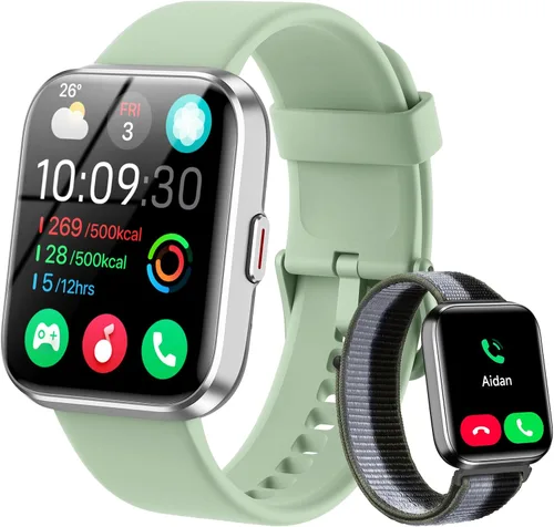 Vista 9 de Relojes inteligentes para mujeres y hombres, reloj inteligente Alexa HD de 1.83 pulgadas para Android y iPhone (llamadas/SMS/recordatorios), reloj