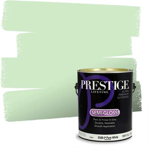 Vista 108 de PRESTIGE Pintura exterior e imprimación en uno, aloe, plano, 1 galón