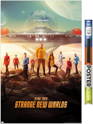Vista 17 de Star Trek: Strange New Worlds - Póster de pared de arte clave, 22.4 pulgadas de largo x 14.7 pulgadas de ancho, versión enmarcada de madera