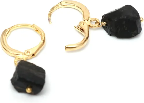 Vista 5 de Gempires Handmade Gemstone Hoop Earrings Raw Crystal Dangle Jewelry Hypoallergenic Gold Plated Lightweight Elegant Jewelry Gifts For Women