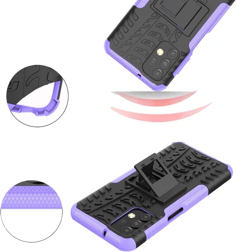 Vista 6 de Asuwish Funda de teléfono para Samsung Galaxy A13 4G con protector de pantalla de vidrio templado y soporte delgado, funda protectora híbrida