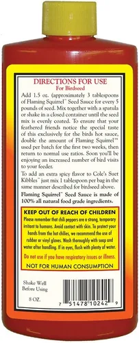 Vista 2 de Cole's Wild Bird Products FS08 Flaming Squirrel Seed Sauce, 8 onzas