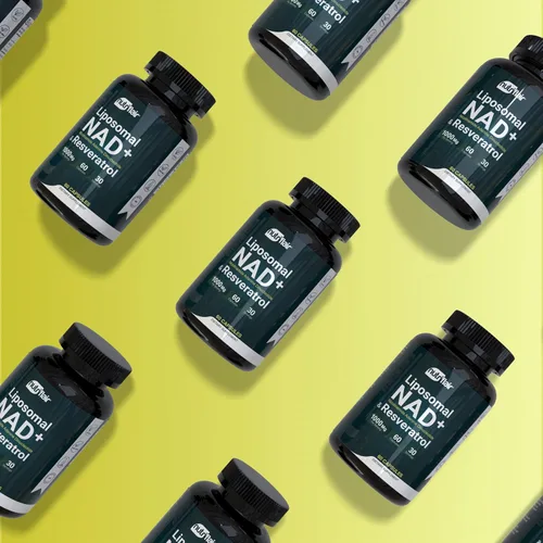 Vista 4 de NutriFlair Suplemento liposomal NAD+ con resveratrol 1000 mg por porción, 60 cápsulas – Alta absorción, sin OMG, fabricado en Estados Unidos