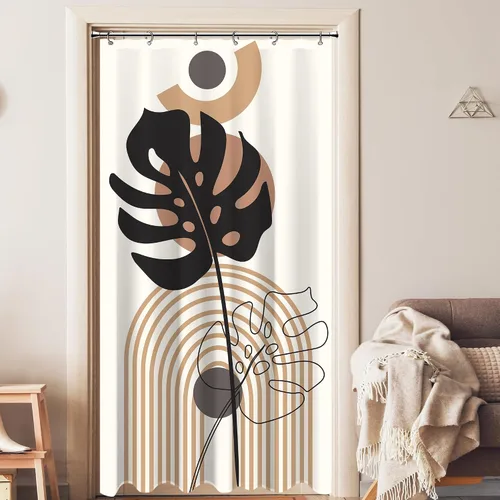 Vista 25 de Cortina de ducha pequeña para casa rodante, tamaño medio, estilo retro de los 70, con flores bonitas, estética abstracta de margaritas, decorativa