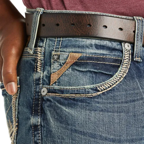 Vista 3 de ARIAT Jeans ajustados y apilables M5 de pierna recta para hombre, Carson Dakota