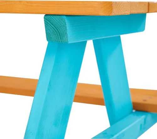 Vista 9 de Teamson Kids - Juego de mesa y bancas de picnic de madera para niños para exteriores - Madera/gasolina