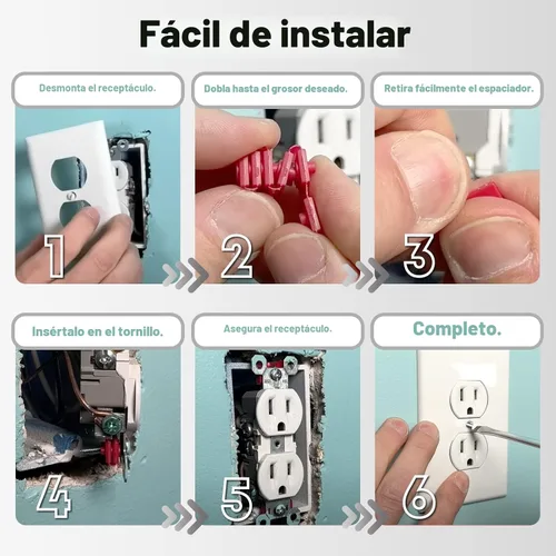 Vista 4 de Espaciadores de Tomacorriente para Caja Eléctrica, RonJea 48 PCS Espaciadores de Interruptor y Receptáculo para Reparar Enchufe de Tomacorriente