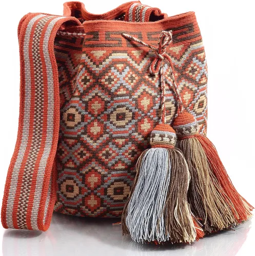 Vista 2 de Wayuu Boho Chic Collection Designer Hand Woven Crocheted Tote Bag