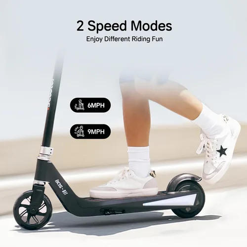Vista 7 de iScooter IK3/IK3Pro Scooter eléctrico para niños de 6 a 12 años, velocidad máxima de 10 MPH, 3 alturas (IK3Pro), carga magnética, luces coloridas