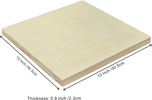 Vista 2 de Paneles de arte de madera de 12 x 12 pulgadas, paneles de lienzo de madera sin terminar, paquete de 6 marcos de madera para verter aceite, acrílico