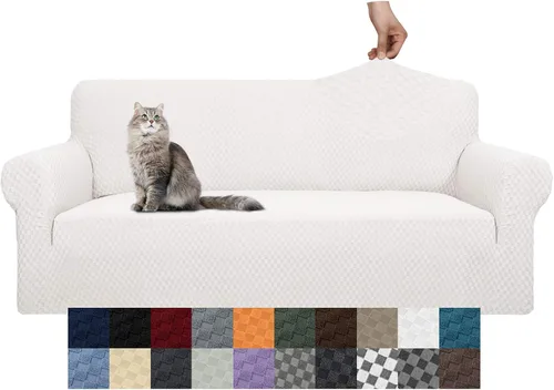 Vista 21 de YEMYHOM Funda para sofá con diseño jacquard de alta elasticidad, funda para silla de sala de estar, a prueba de mascotas, perros y gatos