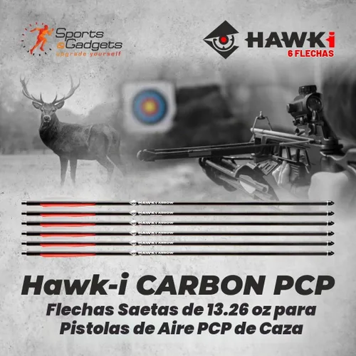 Vista 6 de Hawk-i Flecha de carbono PCP 13.26 oz flechas pernos para caza PCP armas de aire o ballestas 12 flechas