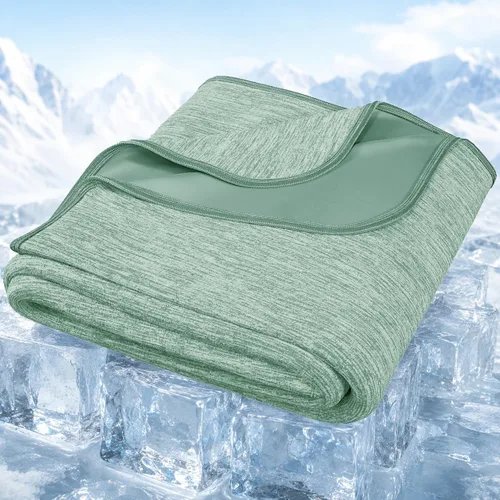 Vista 13 de Degrees of Comfort - Manta de enfriamiento tamaño Queen, mantas de verano para personas que duermen con calor, Q-Max>0.4 Fibra fresca, ropa de cama