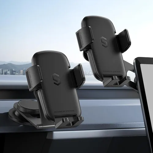 Vista 9 de SYNCWIRE Soporte de teléfono para coche para tablero universal [súper estable] Soporte de teléfono para coche con brazo plegable de aleación