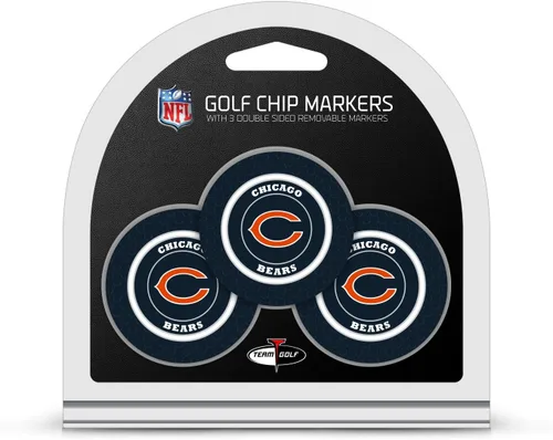 Vista 15 de Team Golf Tamaño de fichas de póquer de la NFL con marcadores de esmalte de doble cara más pequeños