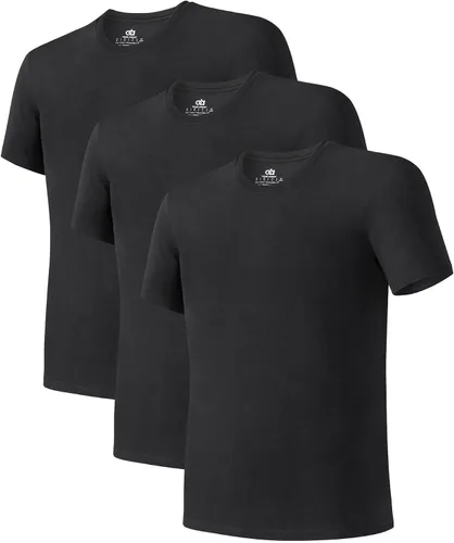 Vista 20 de DAVID ARCHY Paquete de 3/5 camisetas de cuello redondo transpirables