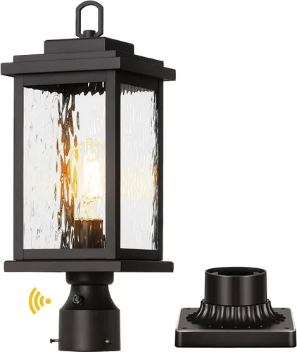 Vista 14 de VIANIS Luces de Poste Exteriores Grandes de Anochecer a Amanecer, Lámpara de Poste Exterior Cableada Permanentemente Negra Impermeable con Base