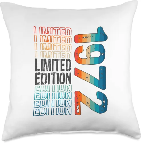 Vista 4 de Limited Edition Vintage 1972 Retro Birthday Throw Pillow