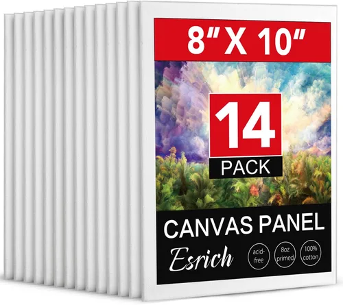 Vista 9 de ESRICH Tableros de lona para pintura, paquete de 15 lienzos de 4 x 4, 100% algodón, pequeños lienzos imprimados sin ácidos, mini paneles de lienzo