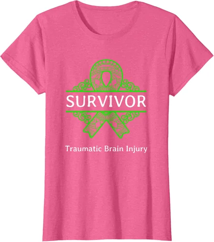 Vista 20 de Camiseta de concientización traumática con cinta verde para supervivientes de lesiones cerebrales, Negro, S