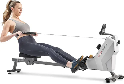 Vista 8 de Sunny Health & Fitness Smart Magnetic Rowing Machine, Full-Body Workout