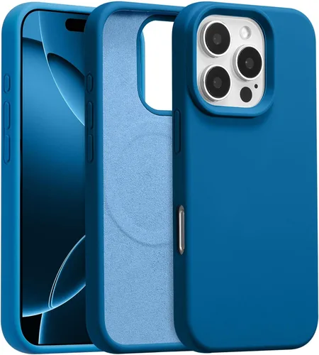 Vista 206 de Funda magnética de silicona para iPhone 13 Pro, color blanco antiguo [Compatible con Magsafe] [Forro de microfibra suave antiarañazos], funda