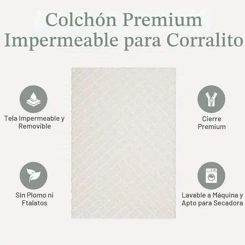 Vista 7 de Colchón Pack and Play: funda extraíble impermeable lavable + bolsa