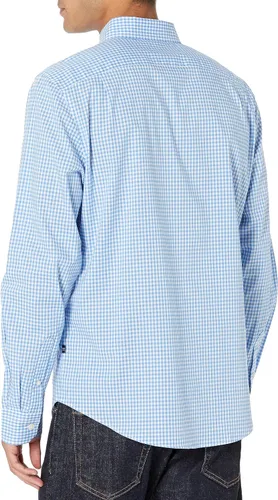 Vista 2 de Nautica Camisa de algodón elástico a cuadros de ajuste clásico para hombre