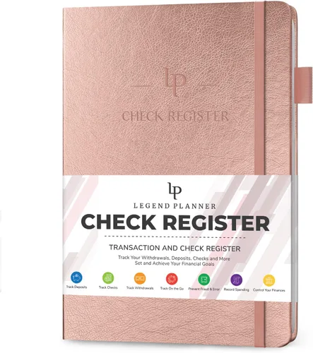 Vista 10 de Legend Planner Libro de registro de cheques - Libro contable para pequeñas empresas y uso personal - Registro de chequera para rastrear
