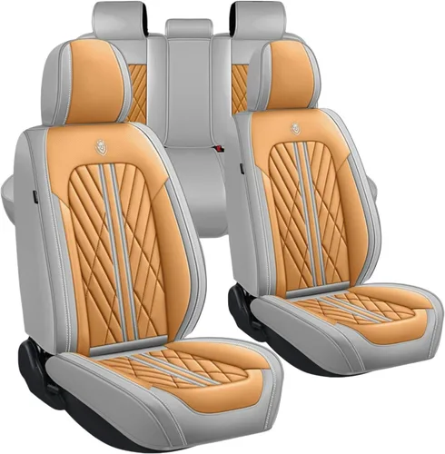 Vista 15 de Juego de fundas de asiento de automóvil de cuero nappa impermeables y transpirables de ajuste universal, cojín protector para vehículo automotriz