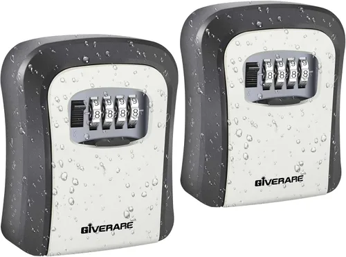 Vista 7 de Caja de bloqueo de llaves GIVERARE, caja de bloqueo de combinación de 4 dígitos de aleación de aluminio, escondedor de llaves de metal impermeable