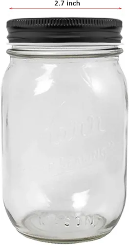 Vista 4 de Mason Jar - Tapa para conserva, 8 piezas de acero inoxidable, ranura para monedas, insertos de tapa normal de boca regular, tarros Mason para Negro