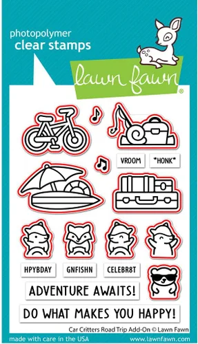 Vista 2 de Lawn Fawn LF3168 Car Critters Road Trip Add-On Cortes de césped troqueles